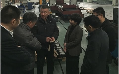 浦江縣委副書記、代縣長(zhǎng)俞佩芬一行考察杭機(jī)股份